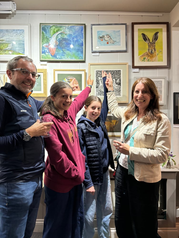 Lilia Warlow and family at Fernhurst Hub annual 'Open Call Art Exhibition'