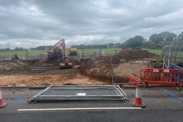 Building commencing at Coxbridge