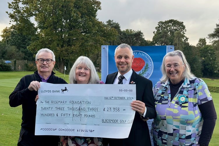 Blackmoor Golf Club raised £23,358 for the Rosemary Foundation