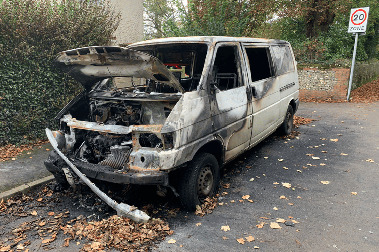 Volkswagen van, Spitalfields Road/Old Odiham Road, Alton, November 4th 2024.