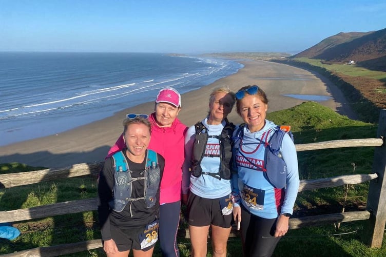 Kate Townsend, Nicola O'Connor, Sue Taylor and Billie McCulloch en route in the 23-mile event