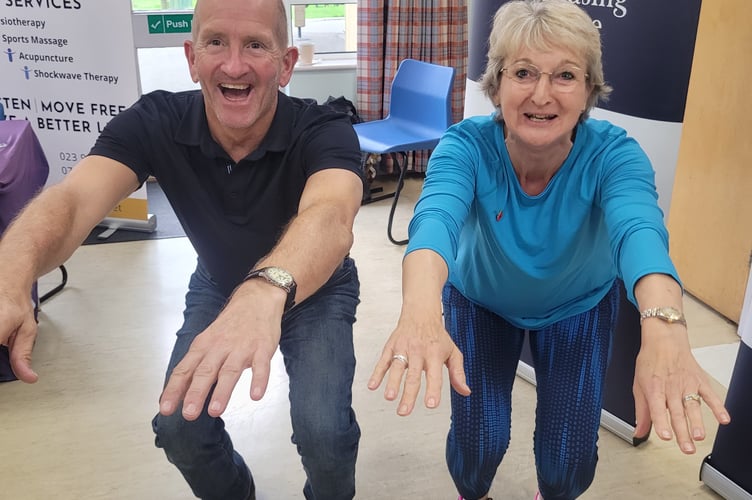 Eddie and Gillian doing the Pilates move named after him 