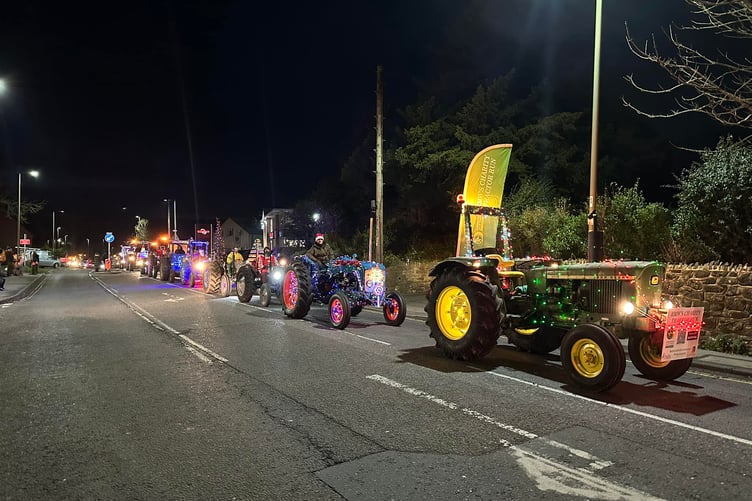 The tractor run reaches the Petersfield station gates