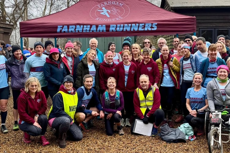 Farnham Runners before the Alice Holt cross country