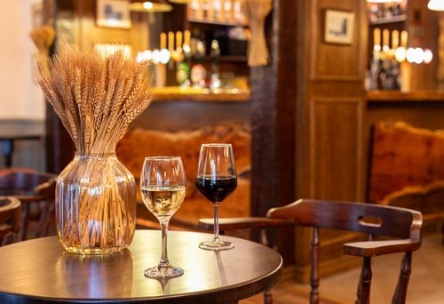 Open for wine and food at The Wheatsheaf Inn