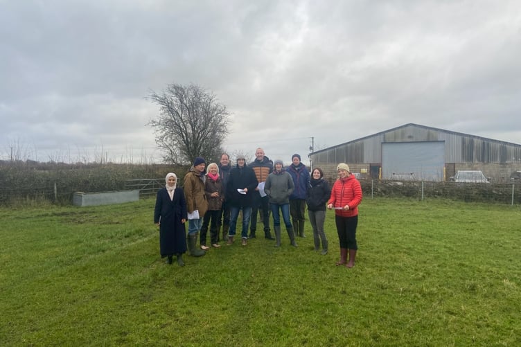 Representatives of Quintas, Energise South Downs, Energy Alton and Community Energy South at the solar farm site.