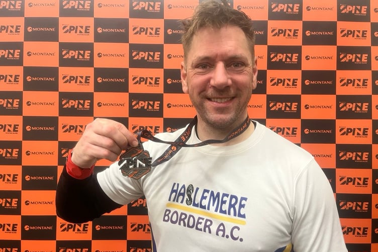 Patrick Ferguson receives his Montane Winter Spine Challenger South medal