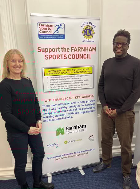 Sally Grace and Andre Strachan presented their scheme to Farnham Sports Council
