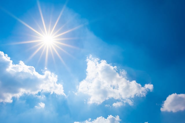 Sunny skies today with a chance of patchy rain tomorrow