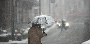 Moderate or heavy snow showers, sunny later