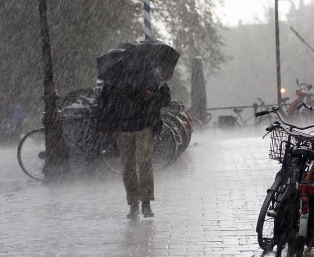 Heavy rain and storms continue through the day