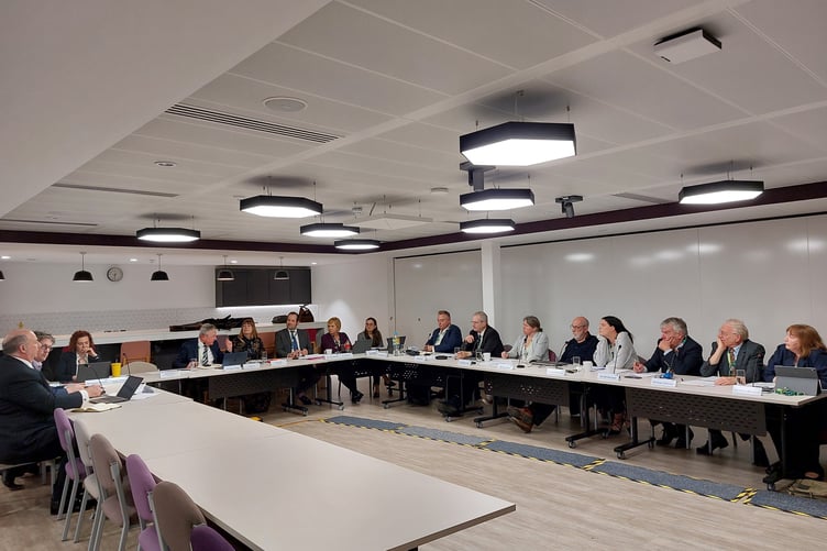 East Hamsphire District Council overview and scrutiny meeting discussing devolution and local government reorganisation.