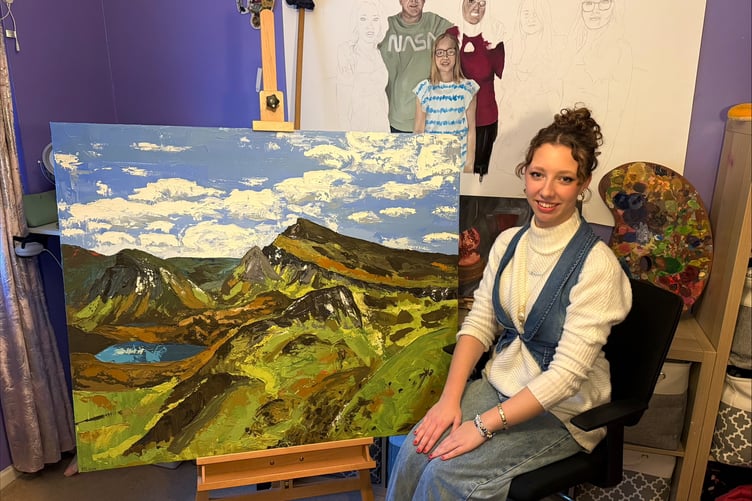 BTEC Art student, Bethany has won the further education category in the national Abacus Art competition with her painting ‘Sharks Fin’.