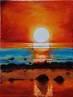 Painting 'Estonian Sunset' by Richard Shenton.