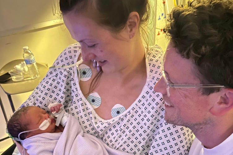 Harriet Paget with her baby.