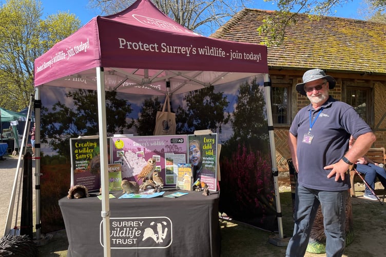 The Surrey Wildlife Trust stall at the Surrey Hills Spring Fair 2025.