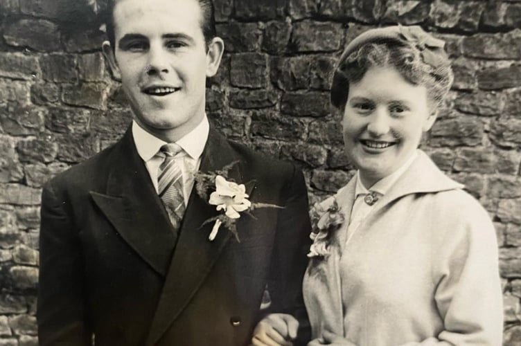 John and Phyllis Sheehan at their wedding in 1955 in Guildford