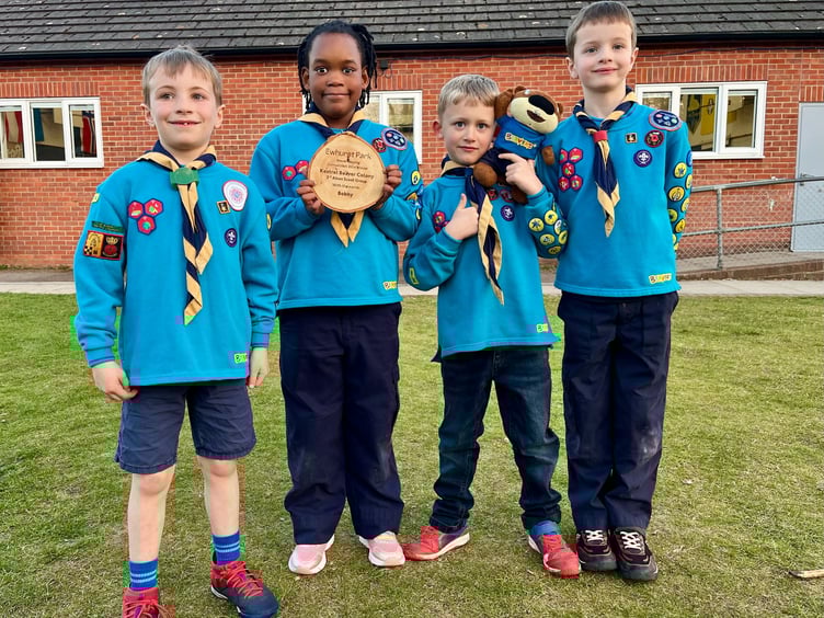 Beavers from the 3rd Alton Scout Group at Ewhurst Park to visit the Beaver Kit, Bobby.