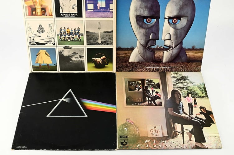 The Pink Floyd album collection  £500-800.  Photo released April 10 2025. Britain's largest private record collection described as "Aladdins Cave of music" is set to sell for close to £100,000 at auction - it includes a rare classic David Bowie album and whole discographies of iconic British bands.The staggering collection which contains over 30,000 pieces that track back over 60 years will be sold at Ewbanks Auction house in Woking, Surrey.The LPs that filled the owners house before they passed away include a host of rarities all found in superb condition.John Silkewho is tasked with organising the mountain of spinning discs said he has "never seen anything like it".