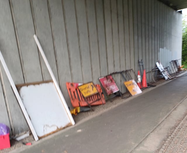 Signs of discontent under A3 as contractors accused of fly-tipping