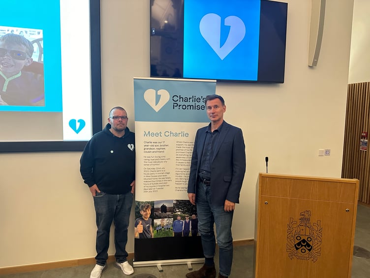 Martin Cosser with MP Jeremy Hunt who hails the father of murdered teen as ‘most formidable campaigner’