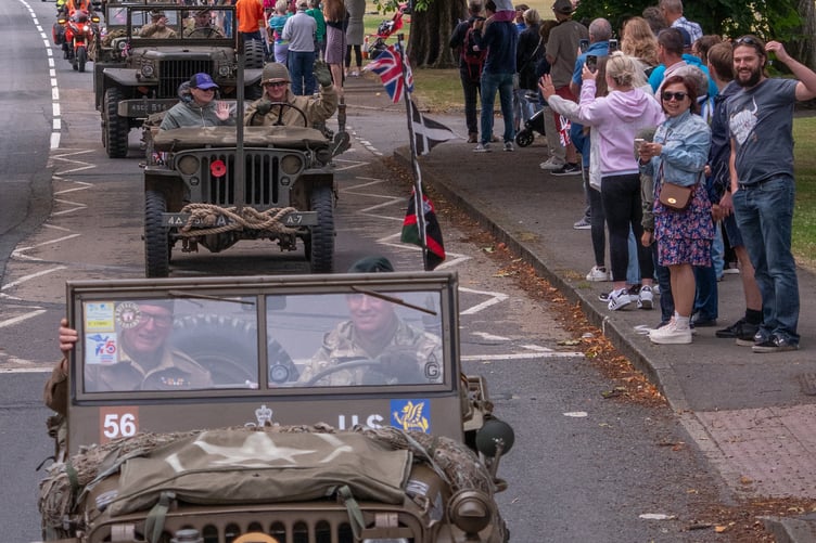 The military parade arrives in Alton in 2023.