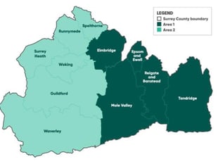 Three unitary councils model backed by Waverley and Guildford