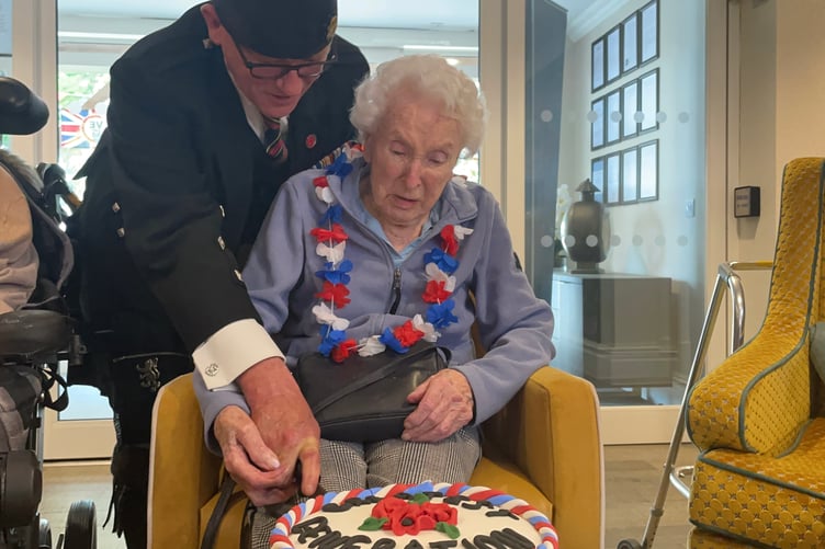 Cutting the cake to celebrate