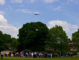 WATCH: Lancaster bomber flies over school to honour Dambuster hero
