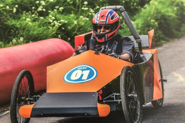 Alex Watts in his McLaren inspired Soapbox