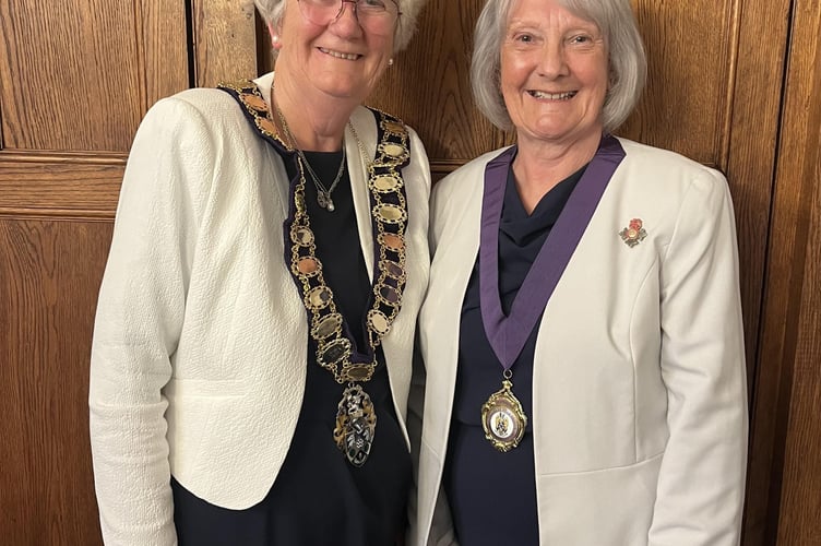 Cllr Jean Arrick and Cllr Jacquie Keen pictured following their appointment as Haslemere’s Mayor and Deputy Mayor for 2025–2026
