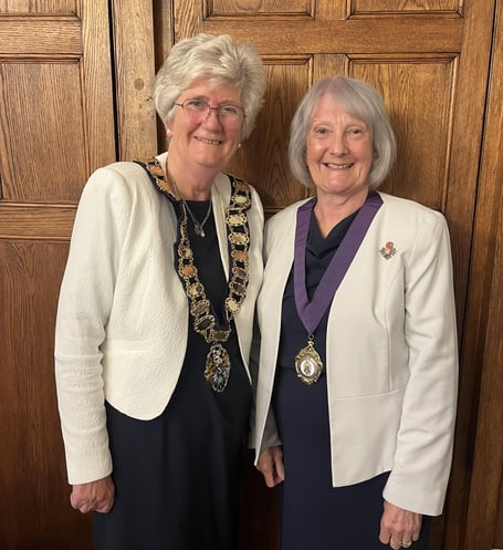 Cllr Jean Arrick and Cllr Jacquie Keen pictured following their appointment as Haslemere’s Mayor and Deputy Mayor for 2025–2026
