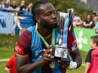Farnham Town confirm striker Great Evans will leave club this summer