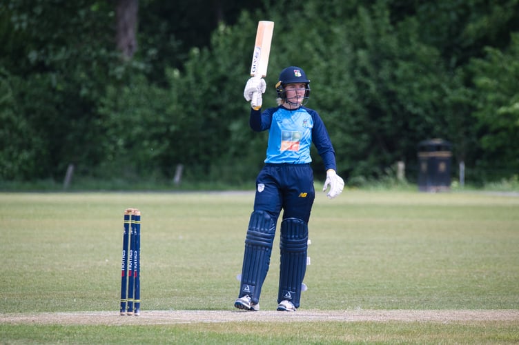 Alton batter Jorja Wright reaches her half-century against Aldershot (Photo: Howard Gadsby)