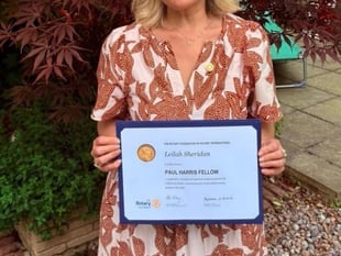 Leilah Sheridan honoured by Rotary