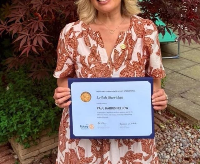 Leilah Sheridan honoured by Rotary