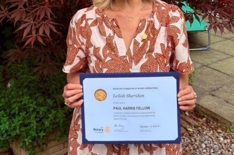 Leilah Sheridan receives top rotary recognition for community service