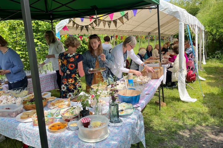 The buffet at the space2grow Big Lunch event.
