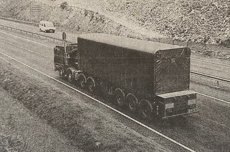 Nuclear Lorry Butser Cutting Petersfield