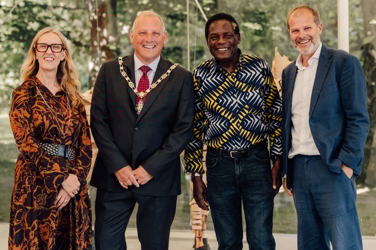 Dignitaries at the launch of UCA Farnham Grad Show 2025.