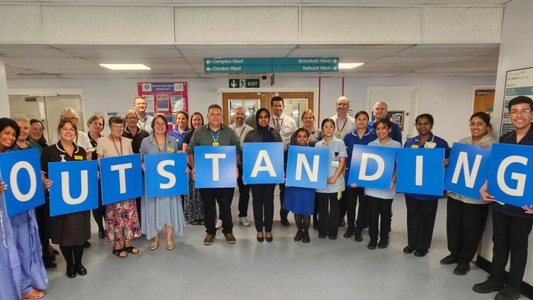 Royal Surrey NHS Foundation Trust staff celebrate CQC Outstanding