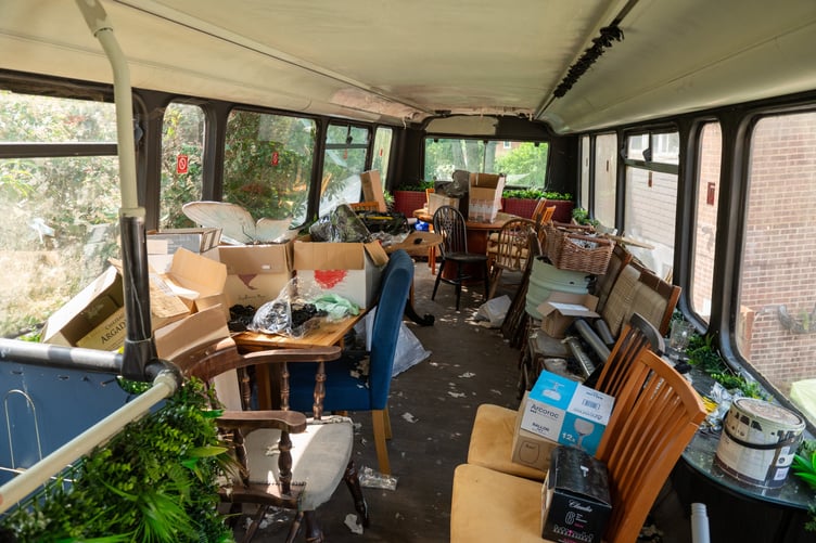 General views of the bus on Wendy Salmonâs drive who is being forced to move her bus from her front garden. Frimley, 13th June 2025 A woman has been slapped with an ASBO and forced to remove a bus being renovated in her drive - after complaints from 'snobby' neighbours it was 'ruining the ambience.' Wendy Salmon parked the vehicle on the drive at the end of a cul-de-sac in a posh Surrey street as she wanted to turn it into a cafe business. But she accused one neighbour of 'rallying' the street against her by complaining. And despite the council accepting she was 'not breaking any laws' she has been hit with a CPN and ordered to remove it by 20 June following a bitter two year legal battle.