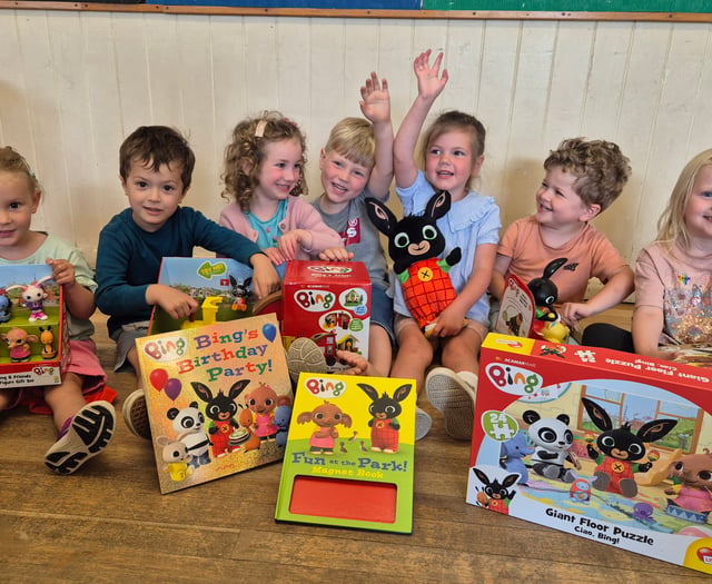 CBeebies Bing delivers toy bundle to Haslemere nursery