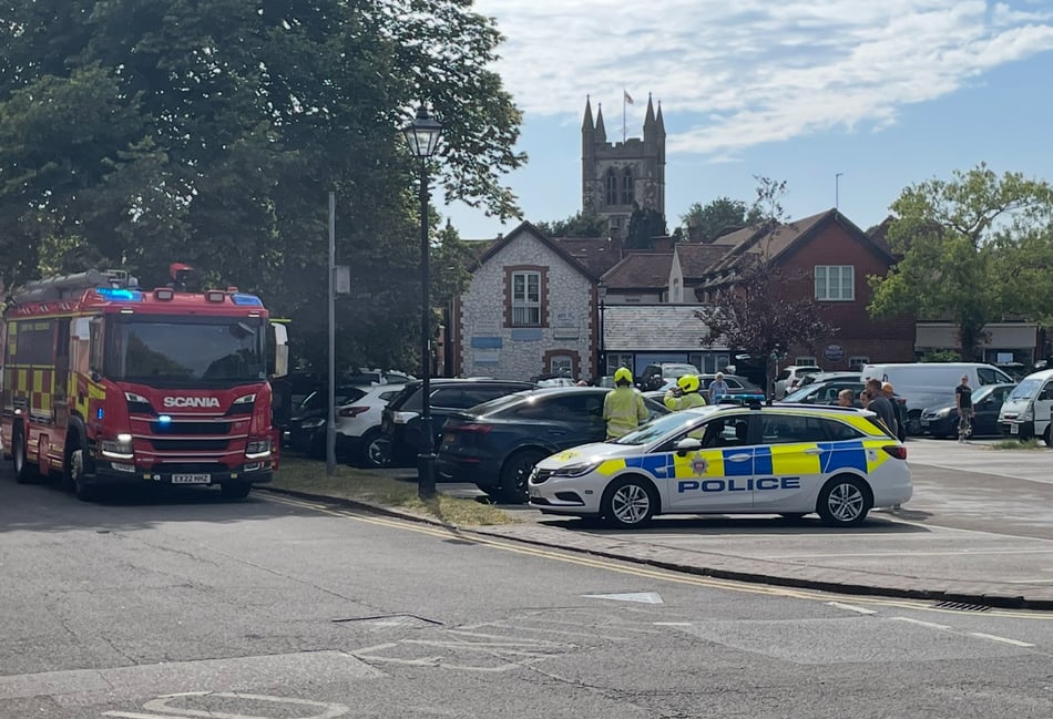 Firefighters rescue toddler locked in car in town centre
