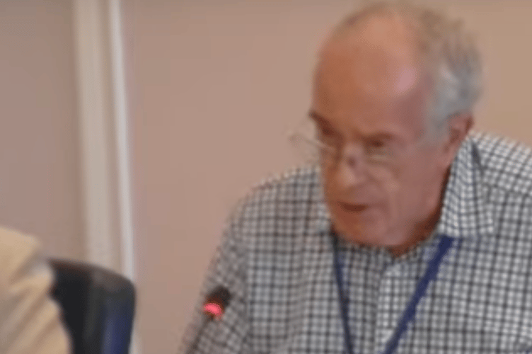Cllr Michael Goodridge at the Waverley Overview & Scrutiny Committee.