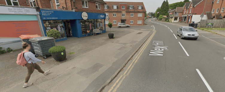 Proposed site for the digital billboard outside The Vintage Store on Junction Place, Haslemere.