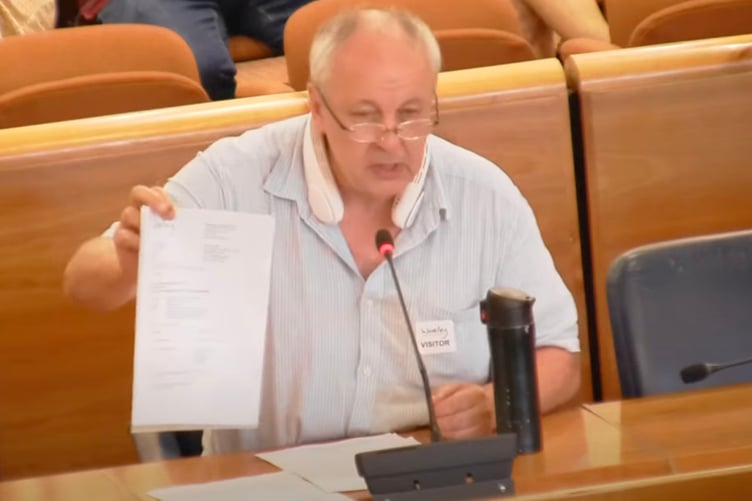 Steve Dally, who was hit by huge CIL charges, speaking at Waverley Borough Council's executive meeting.