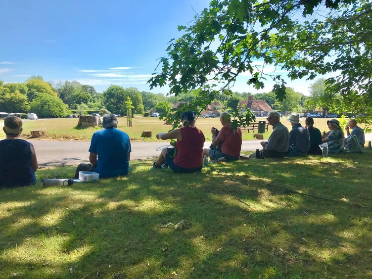 Petersfield Ramblers, Lurgashall village green, July 9th 2025.