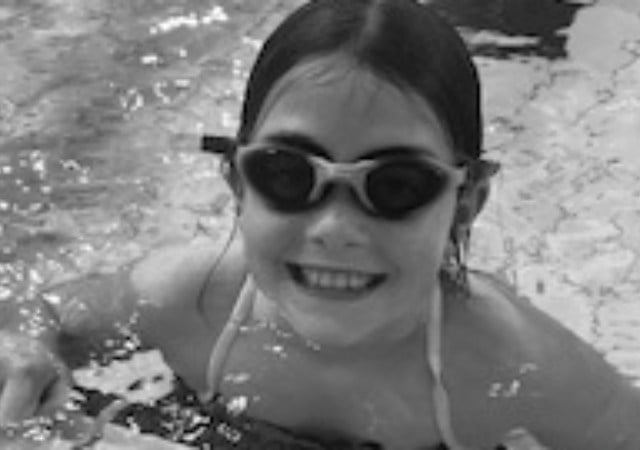 Evelyn, 10, swims 100 lengths for school
