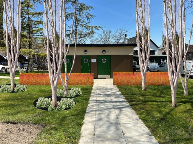 The proposed landscaping for the Lion Green toilets